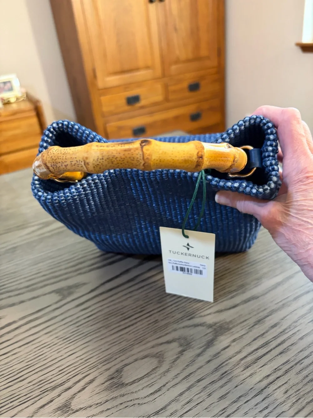 Tuckernuck accessories Navy Raffia Audrey Lady Bag - Picture 3 of 5